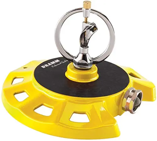 DRAMM ColorStorm spinning sprinkler in yellow
