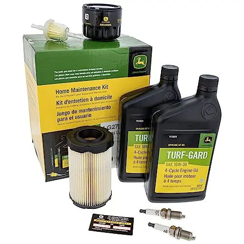 John Deere Maintenance Kit with oil, filter, and components