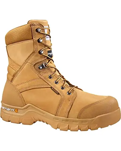 Carhartt Rugged Flex insulated waterproof work boot in wheat color