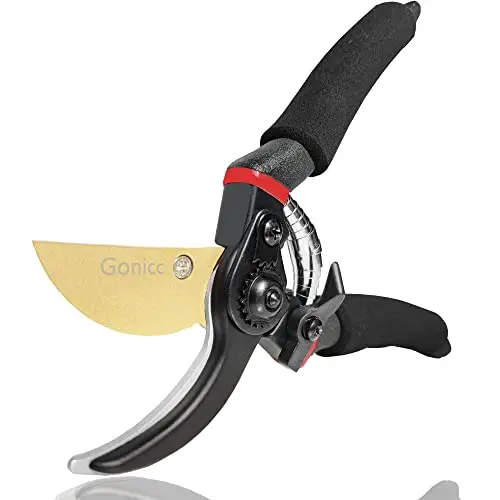 gonicc titanium bypass pruning shears with gold handles