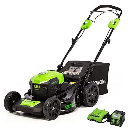 Greenworks 40V self-propelled cordless lawn mower with 21-inch deck