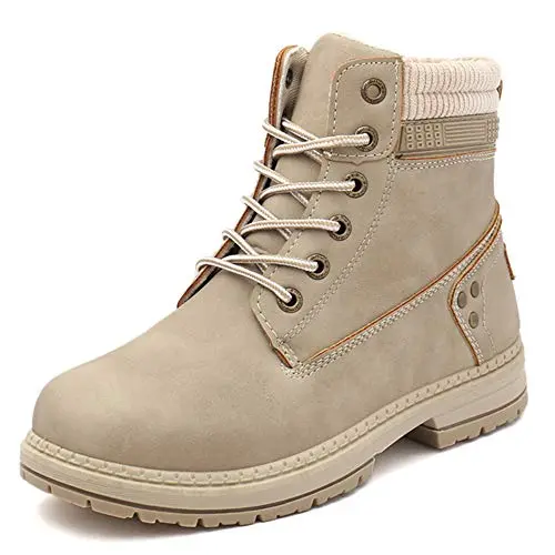 Athlefit Women's Waterproof Work Combat Boots in khaki