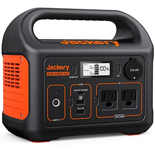 Jackery Explorer 300 portable power station with multiple output ports