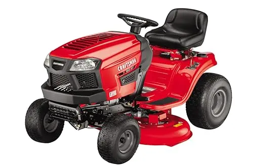 Craftsman 42-inch gas riding lawn mower in red and black