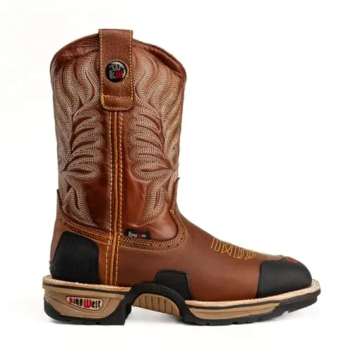 King Welt Buffalo composite toe 10-inch work boots in brown leather