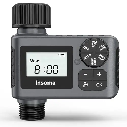 Insoma programmable water sprinkler timer with LCD display