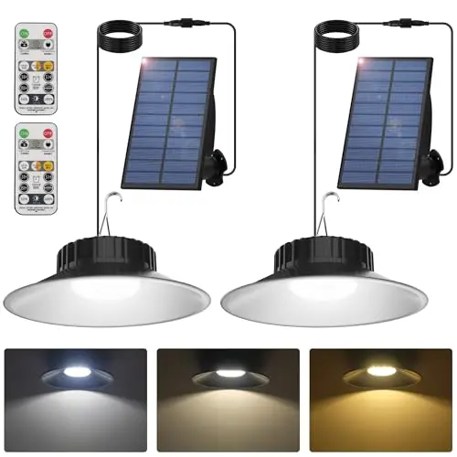 T-SUN solar pendant light two-pack for chicken coop and barn