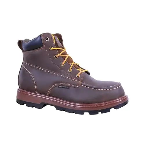 LASTING PINNIP Women's Waterproof Steel Toe Work Boots in brown