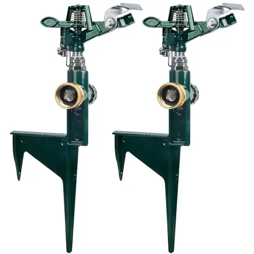 Hourleey impact sprinkler with metal spike base