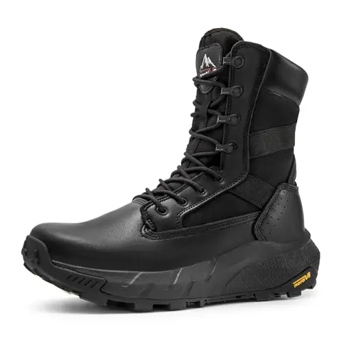 NORTIV 8 men's tactical work boots with side zipper and arch support