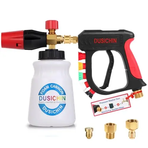 DUSICHIN pressure washer gun with foam cannon and swivel design