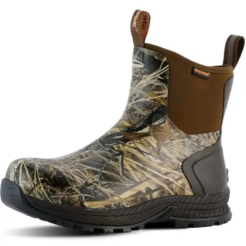 Showave men's waterproof rubber rain boots in camo pattern