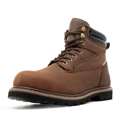 TOUGHSTEPS men's steel toe work boots with anti-fatigue insole