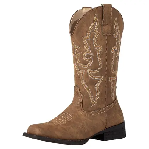 SheSole square toe cowboy boot for wide calves