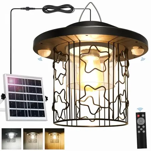 AUZEV solar shed light with star shade design for chicken coop