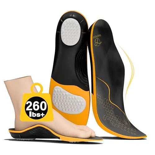 TAEPUSR orange arch support insoles for running and work