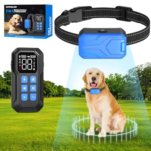 CPPSLEE wireless dog fence system with blue collar